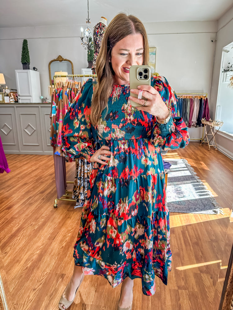 Flip the Script Midi Dress in Hunter