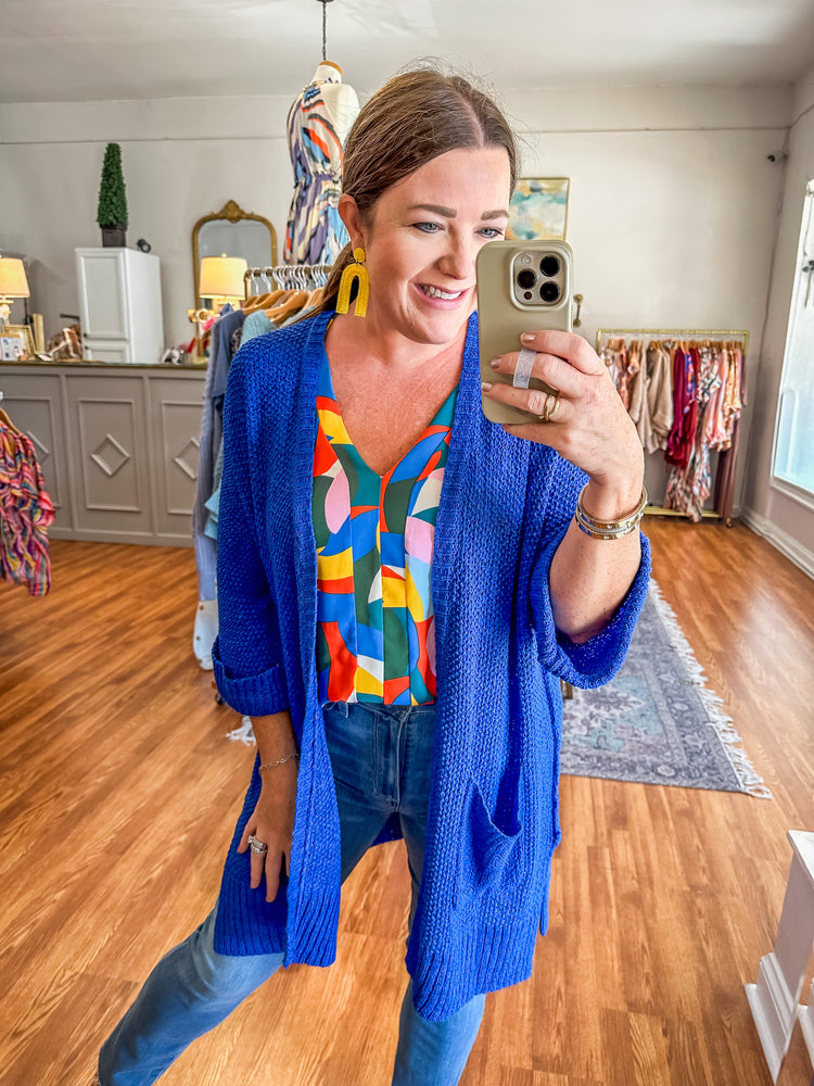 Clearly Yours Cardigan in Royal