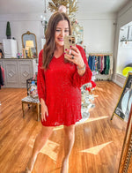Holiday Party Dress in Red