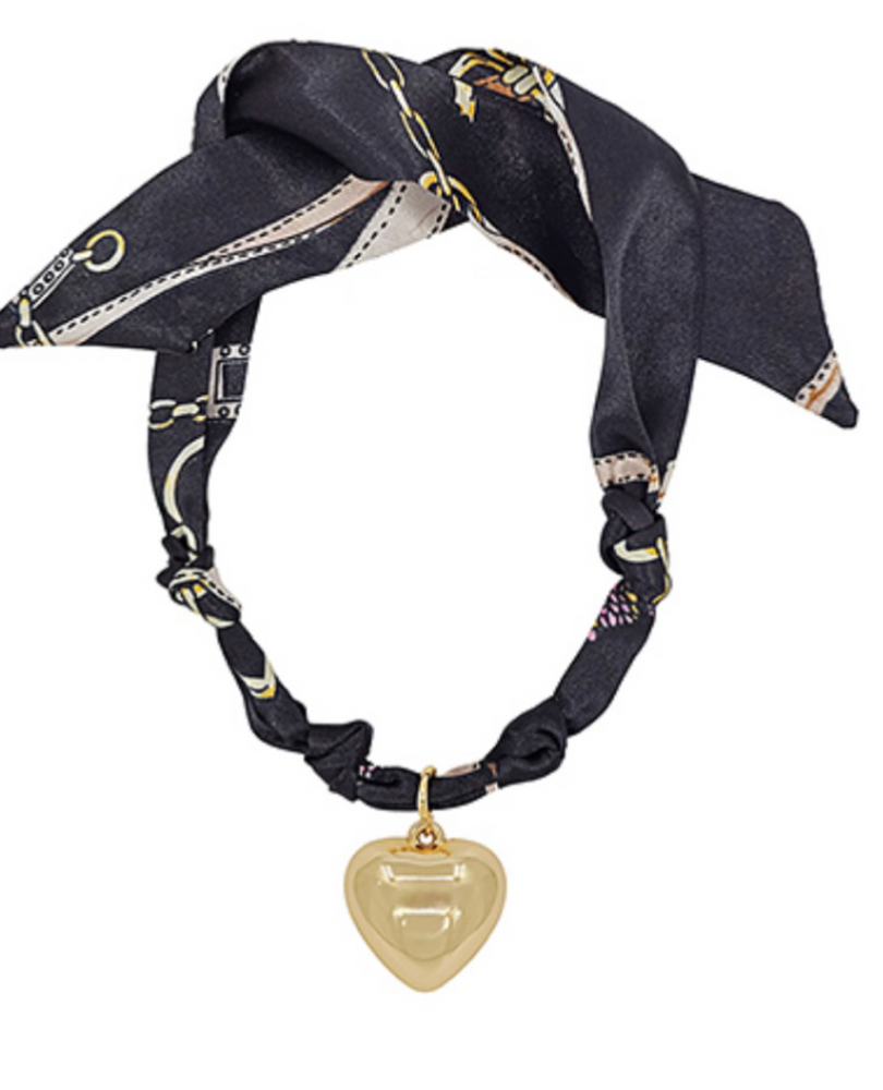 Scarf Necklace w/ Heart