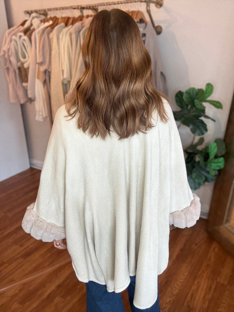 The Plaza Poncho in Ivory