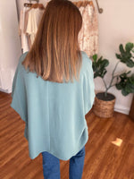 Everyday Dolman V-neck Top in Olive