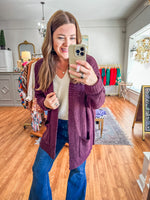 Nothing But Love Cardigan in Plum