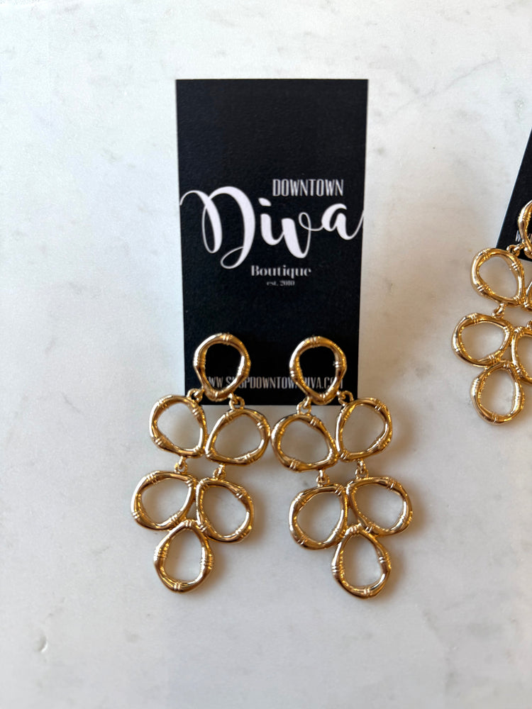 Bamboo Textured Drop Earrings