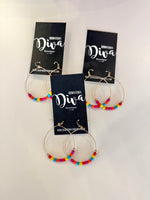 Beaded Oval Earrings