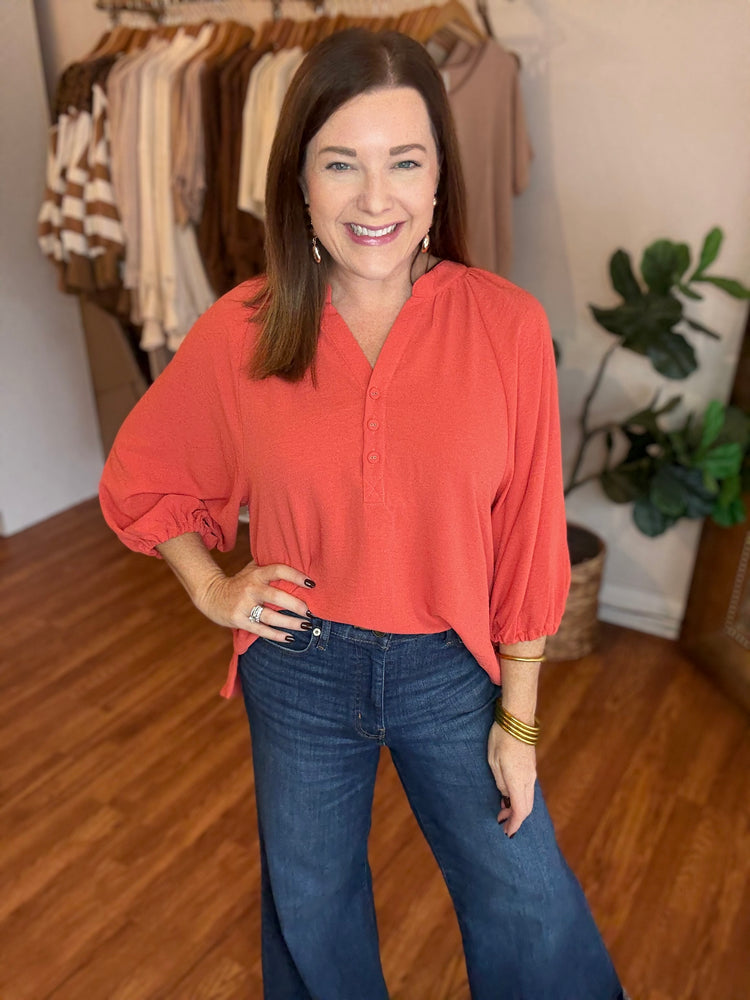 Catch You Off Guard Top in Orange