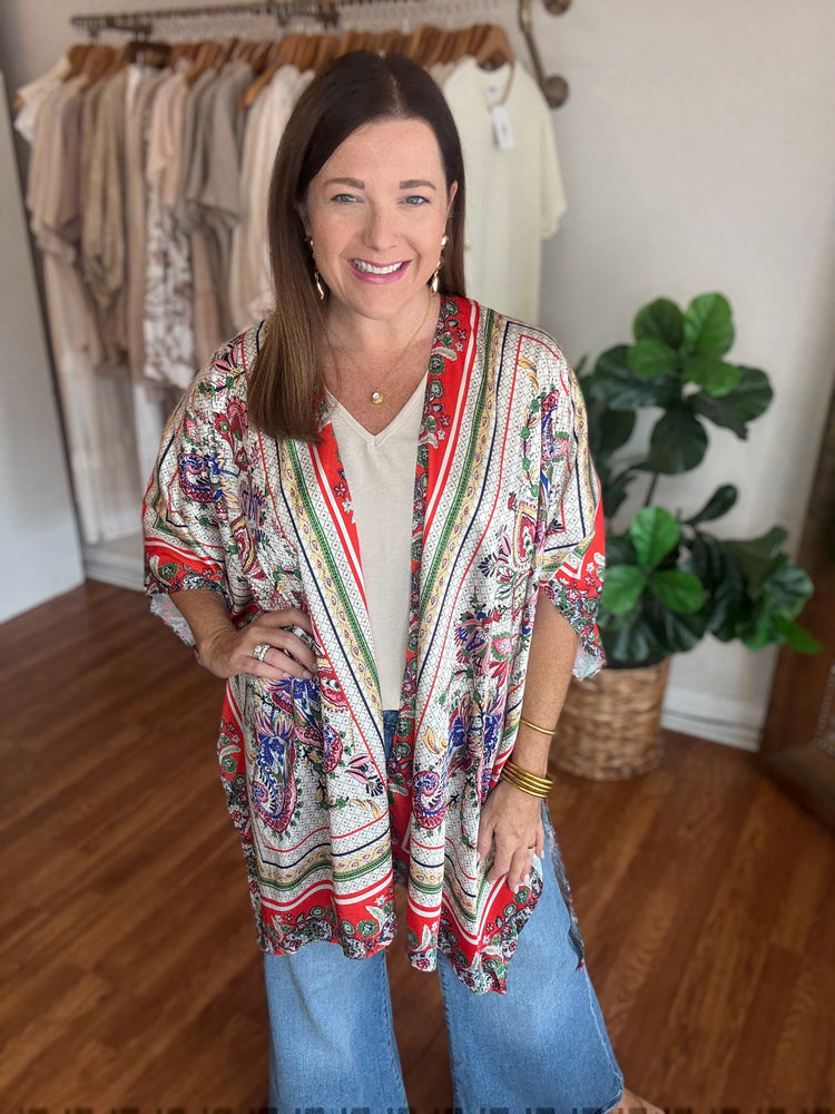 Crowd Pleaser Kimono in Red