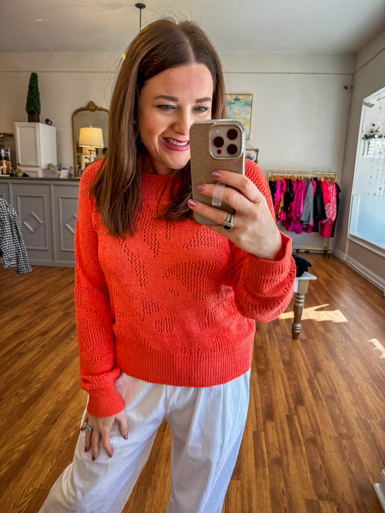 Spring Feels Sweater in Orange