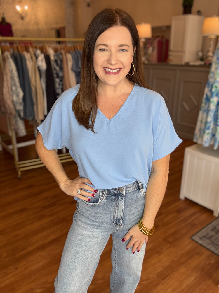 Always Loved it Top in Light Blue