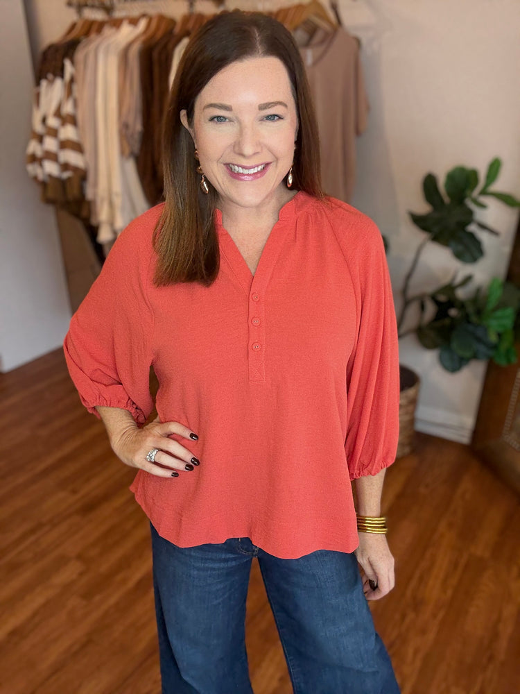 Catch You Off Guard Top in Orange