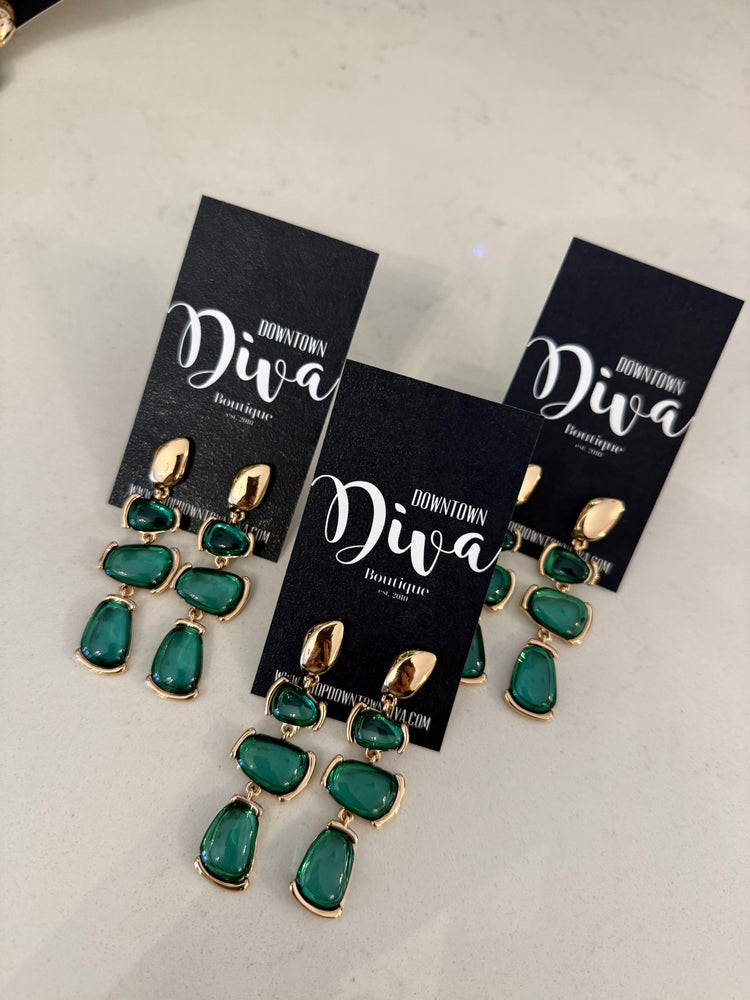 Geo Color Drop Earrings