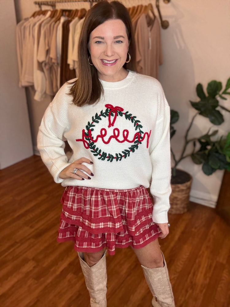 'Tis the Season Plaid Skort