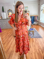 First to Call Midi Dress in Rust