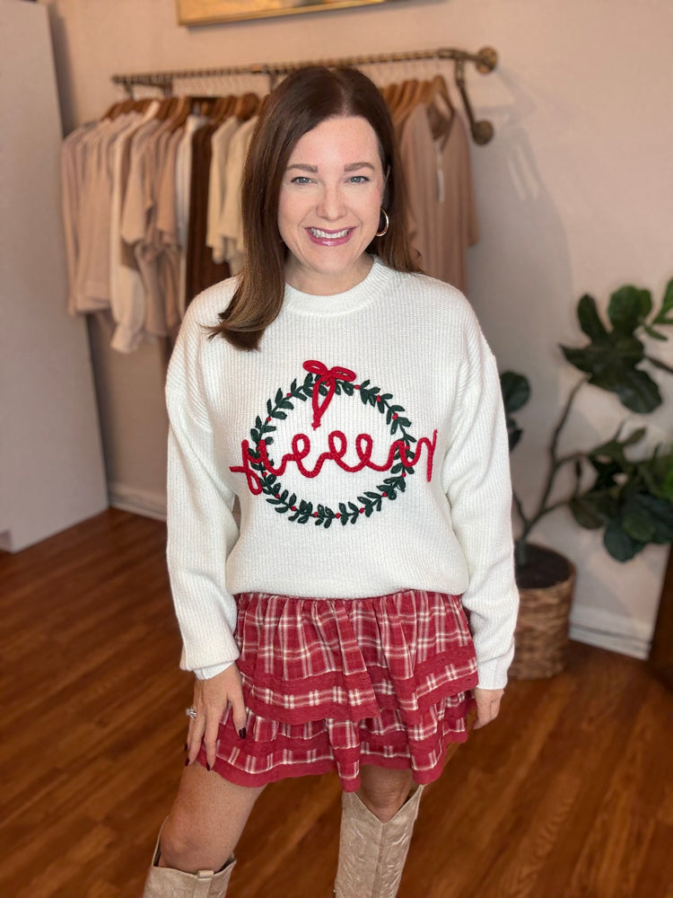 'Tis the Season Plaid Skort