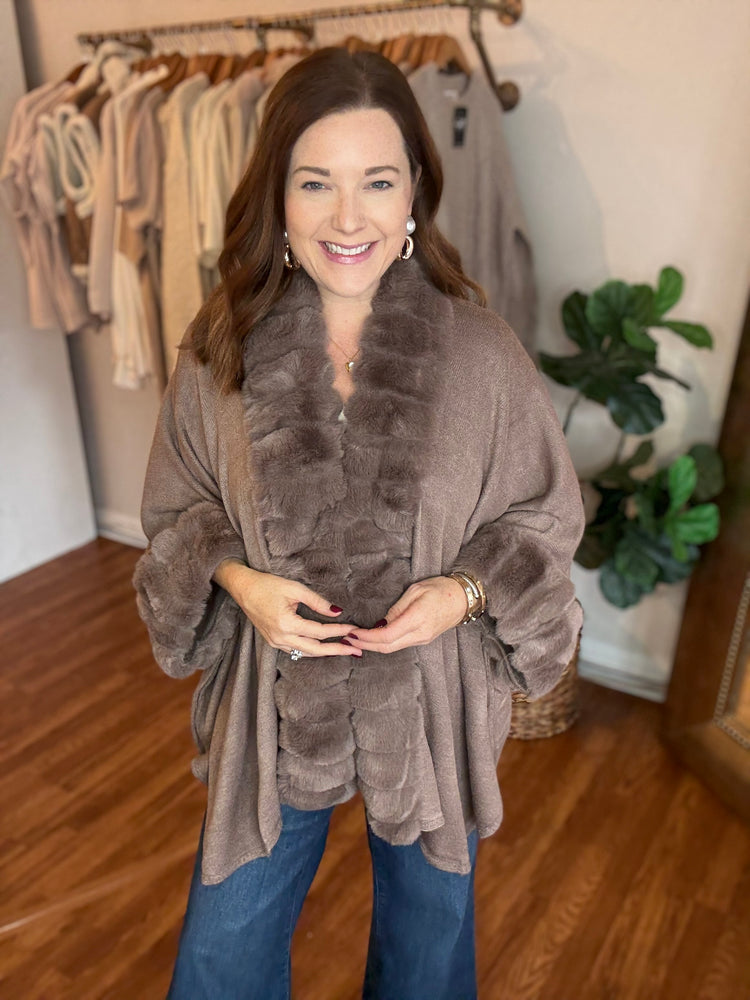 The Plaza Poncho in Mocha
