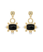 Square & Pearl Drop Earrings