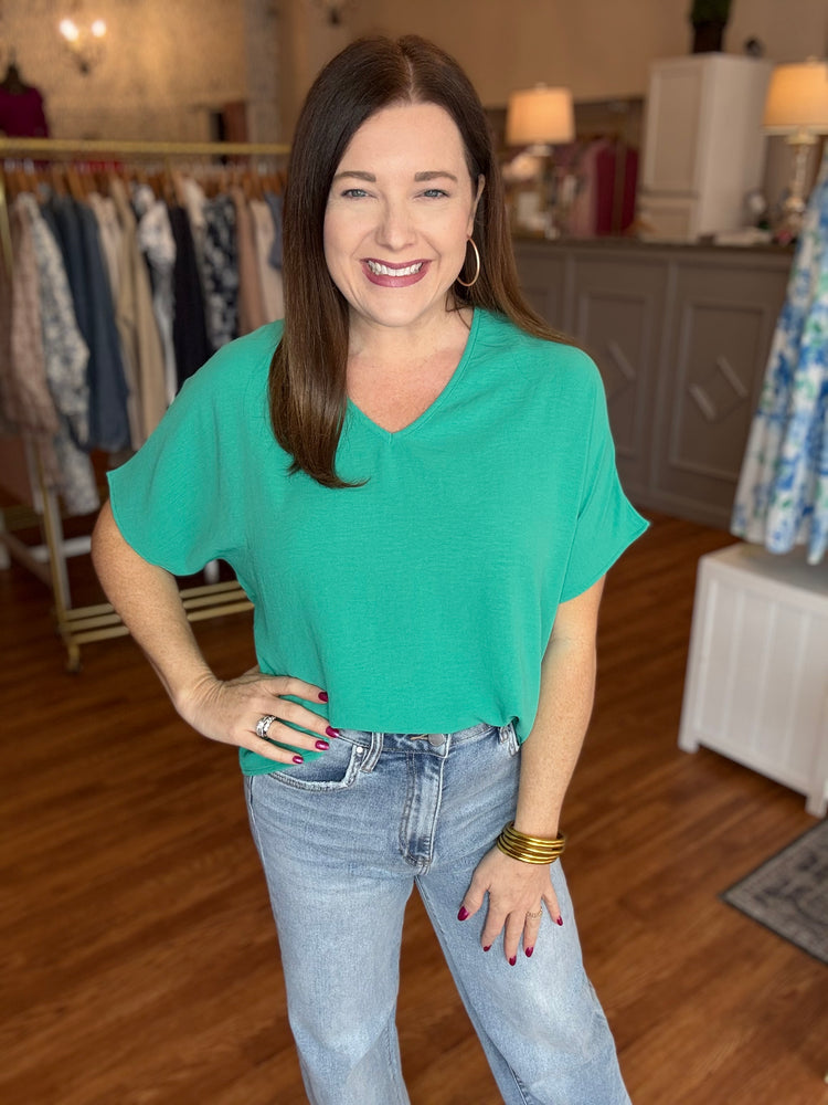 Always Loved it Top in Kelly Green