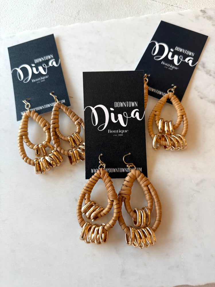 Rattan Teardrop Earrings