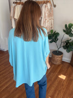 Everyday Dolman V-neck Top in Seafoam