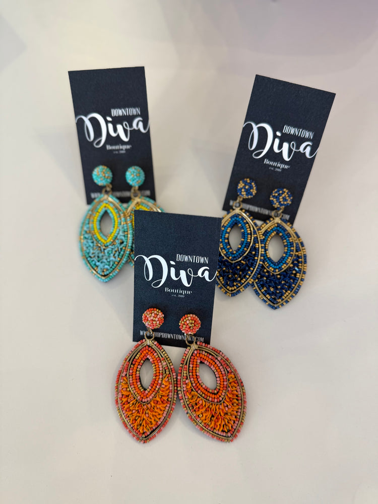 Beaded Marquise Earrings