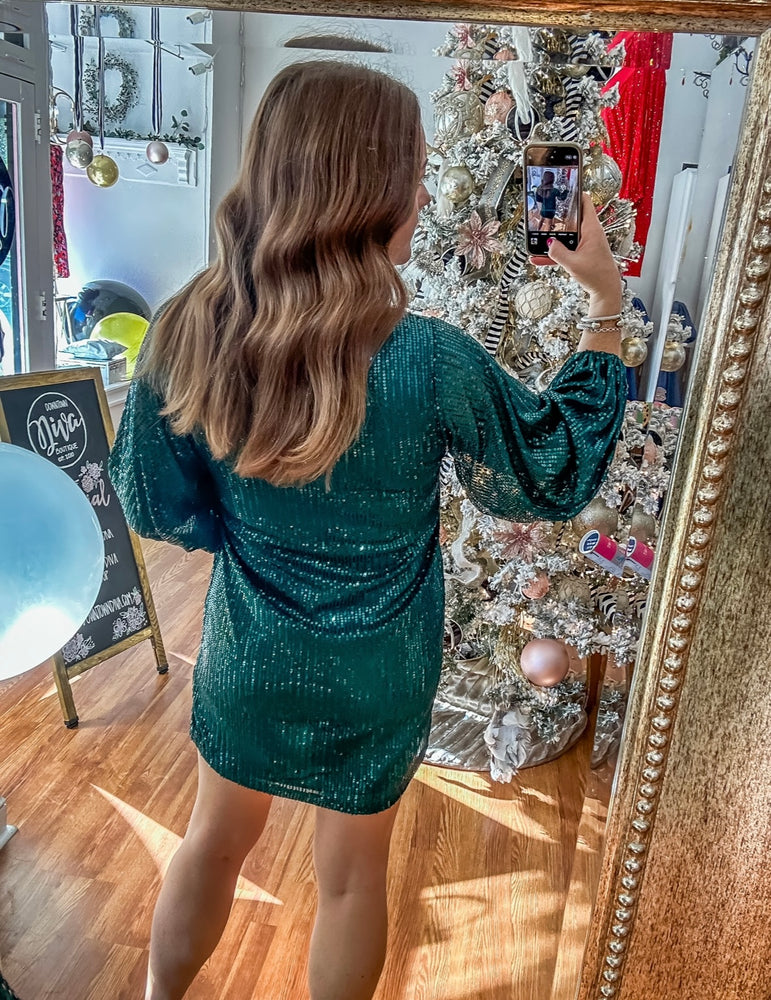 Holiday Party Dress in Green