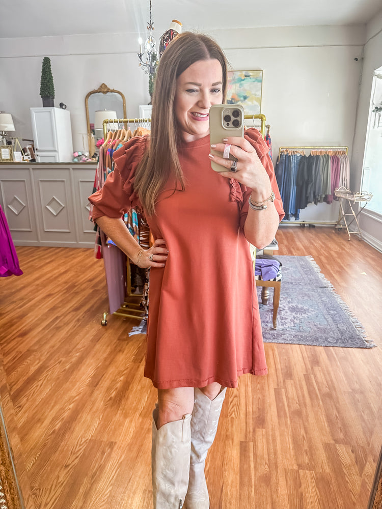 Make it Known Dress in Cinnamon