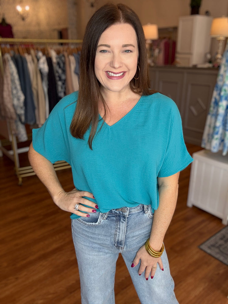Always Loved It Top in Turquoise