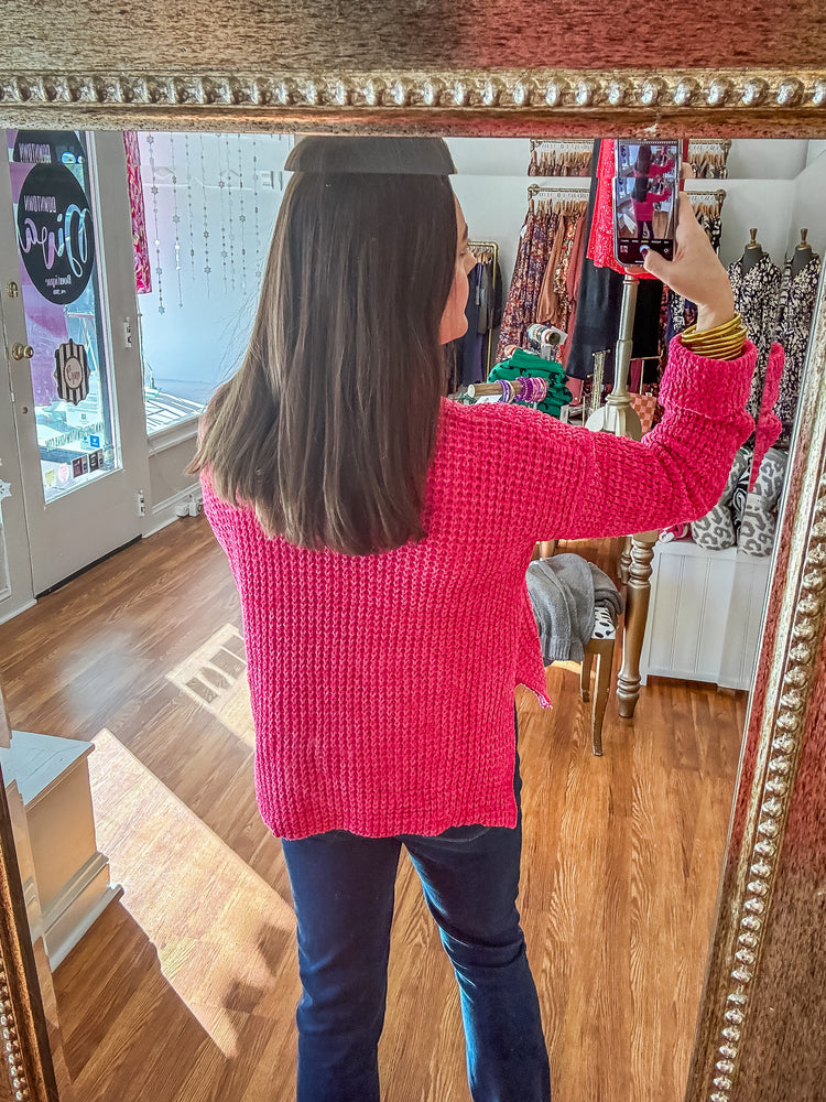 Stay Cozy Sweater in Pink