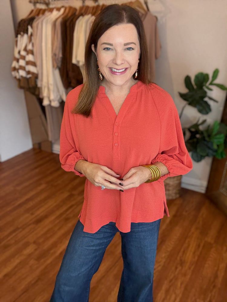 Catch You Off Guard Top in Orange