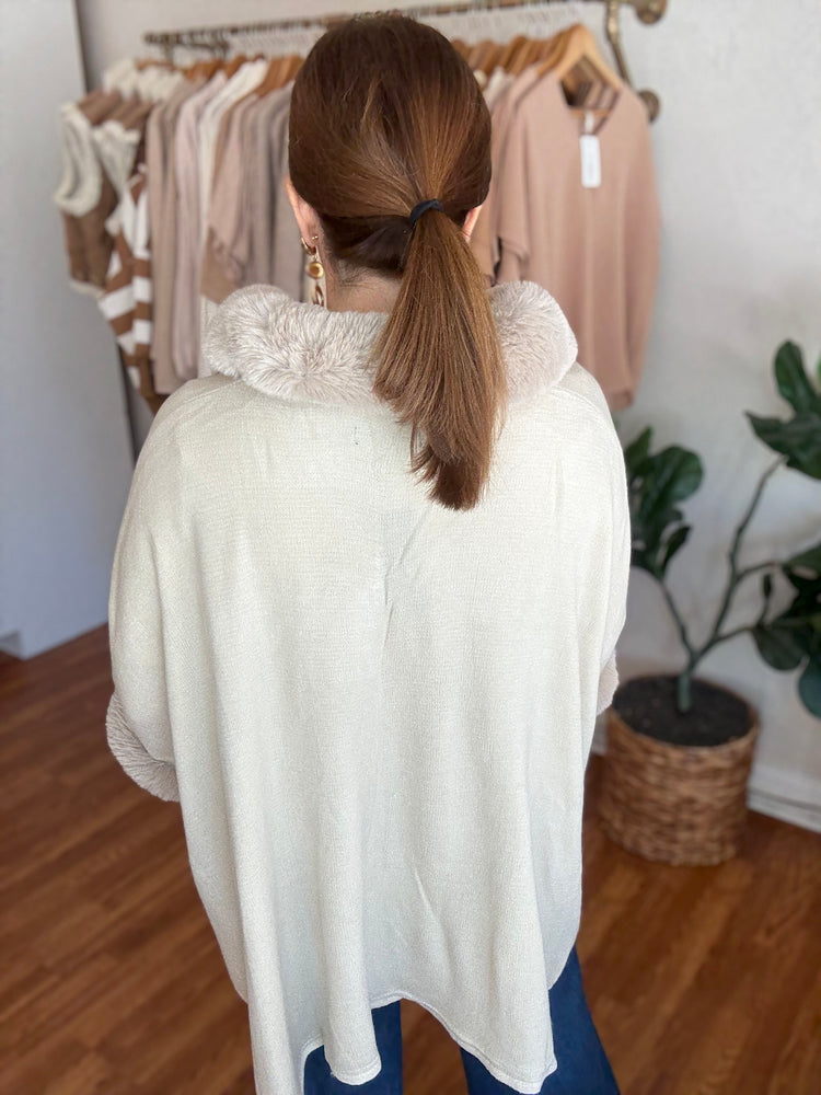 Central Park Poncho in Ivory