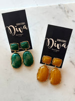 Oval & Square Earrings
