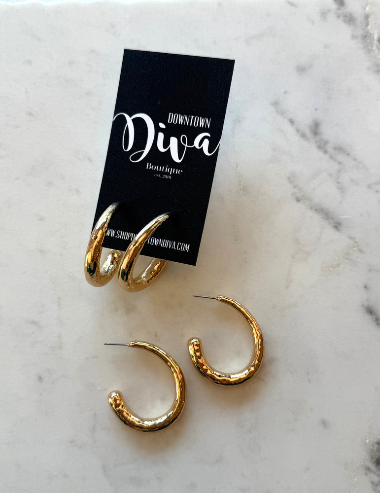 Textured Open Hoops