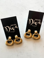 Hammered Door Knocker Earrings