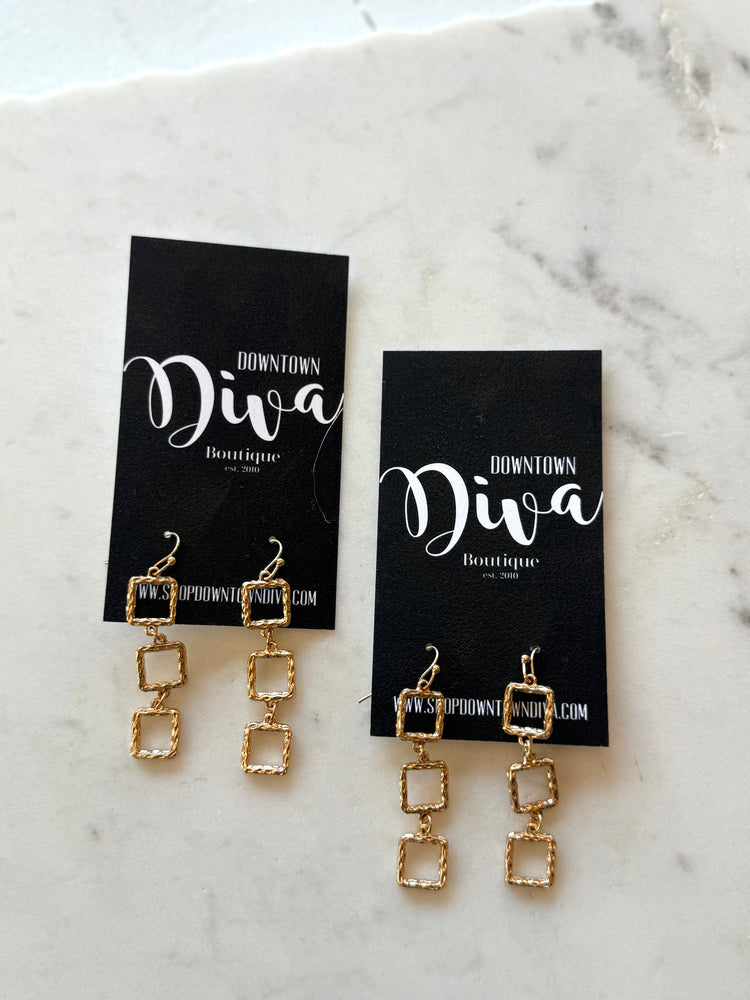 Linear Square Earrings