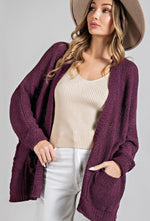 Nothing But Love Cardigan in Plum