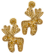 Gold Reindeer Earrings