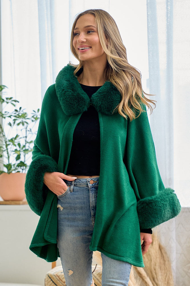 Central Park Poncho in Green