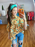 Jazzy in the Jungle Top in Apricot