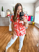Anything But the Blues Top in Red