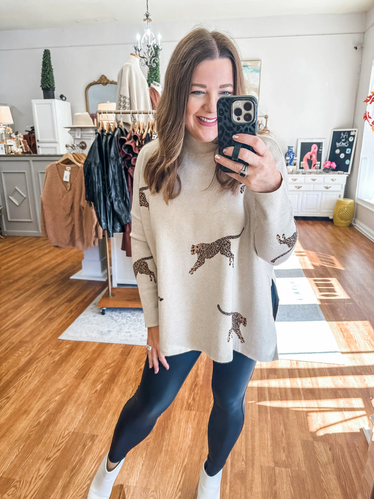 On the Wild Side Sweater in Tan
