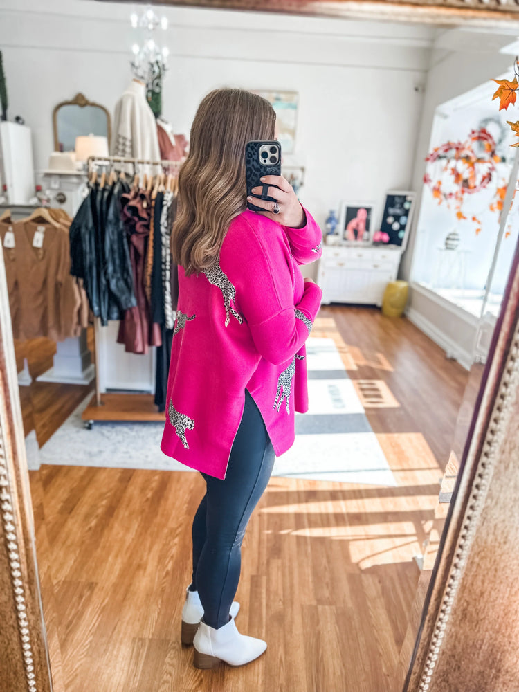 On the Wild Side Sweater in Pink