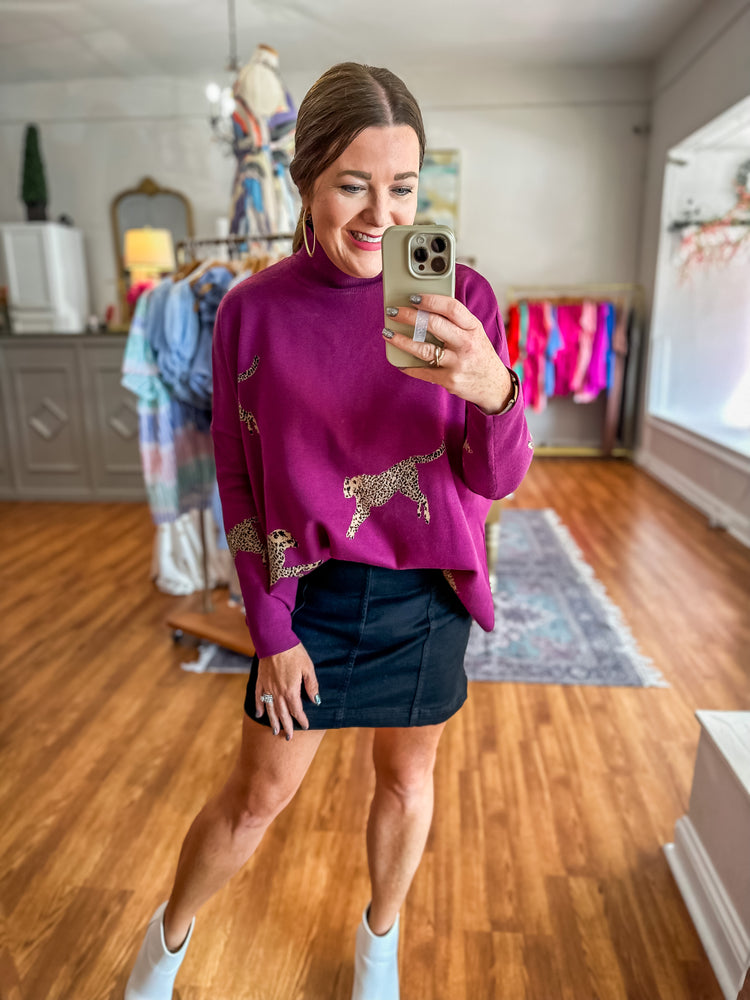 On the Wild Side Sweater in Plum