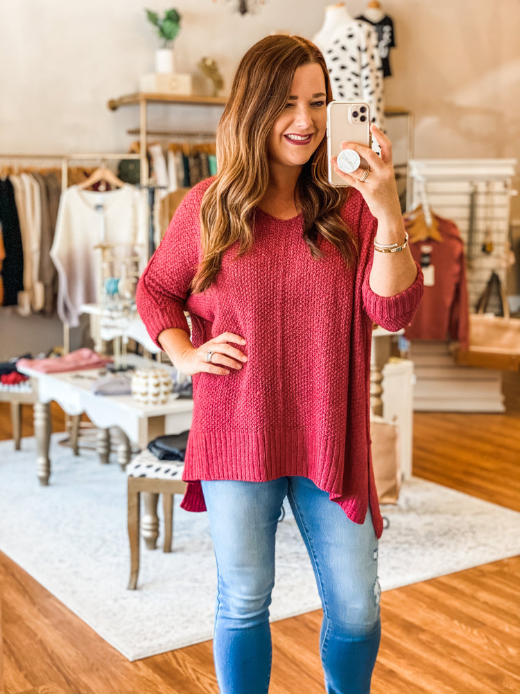 Clearly Yours Sweater in Berry
