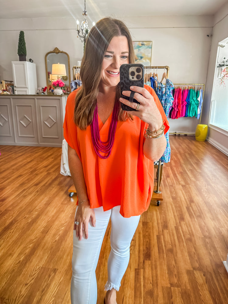 Talk About it Top in Orange