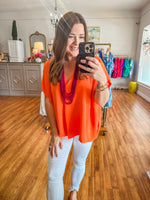 Talk About it Top in Orange