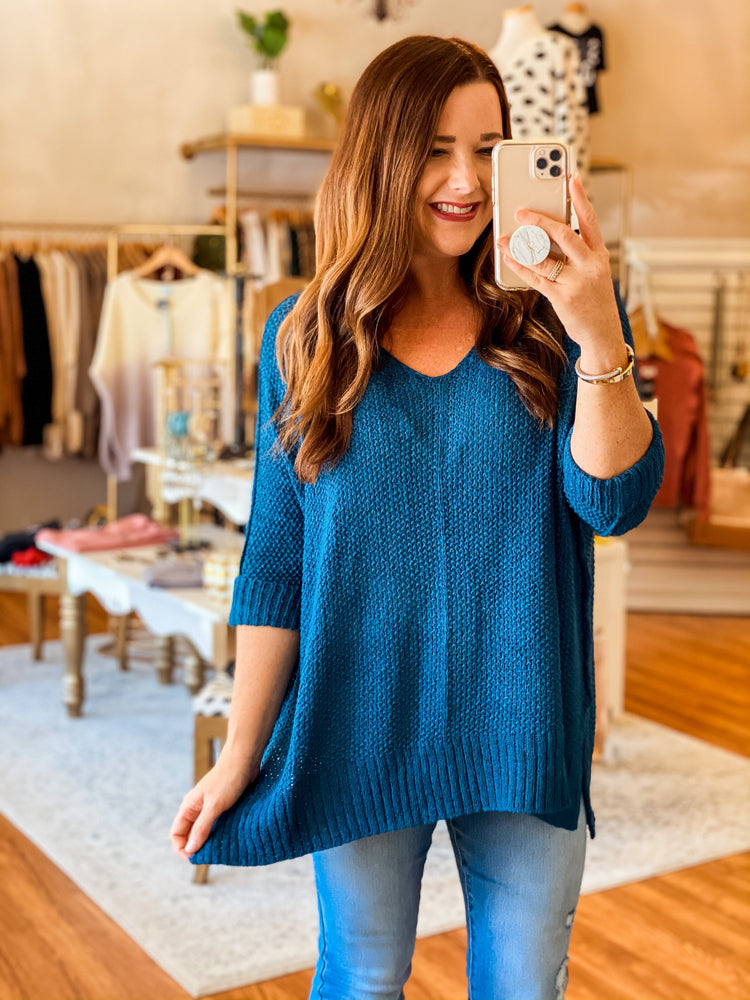 Clearly Yours Sweater in Teal