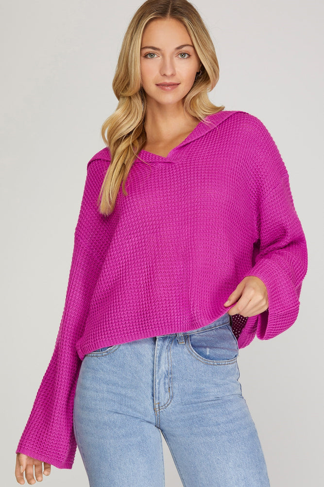 Stay Awhile Sweater in Pink