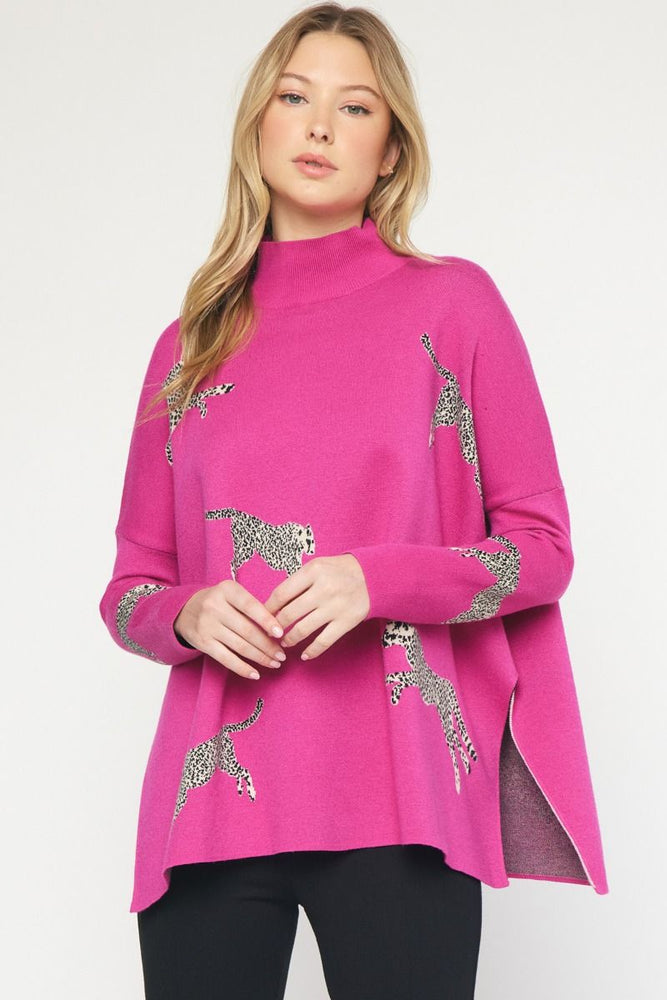 On the Wild Side Sweater in Pink