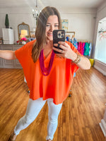 Talk About it Top in Orange