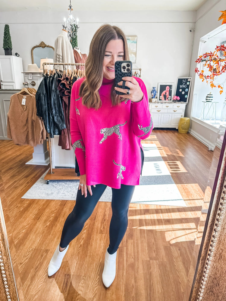 On the Wild Side Sweater in Pink